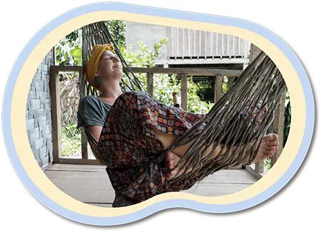 Emma sleeping in hammock