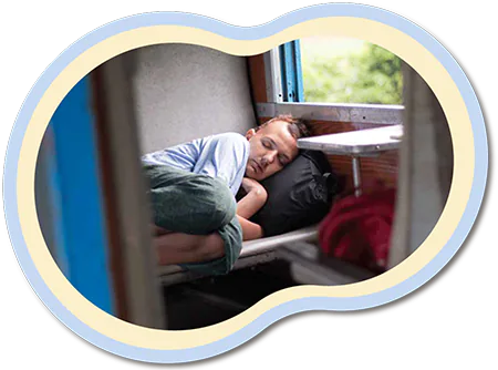 sleeping on train