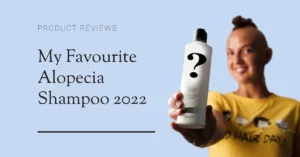 Girl with alopecia shampoo