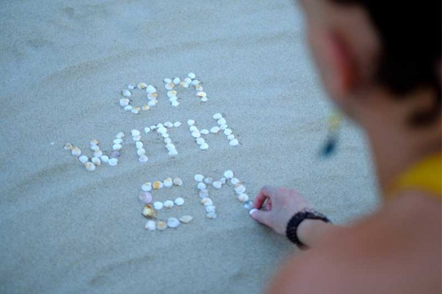 letters on the beach