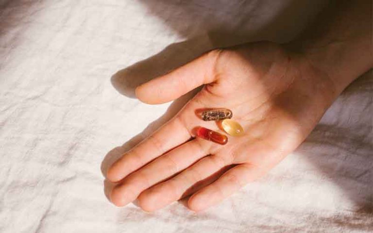 fish oil in hands