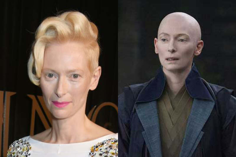 Tilda Swinton shaved head