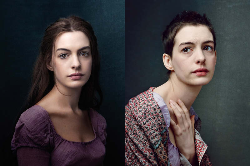 Anne Hathaway with shave head