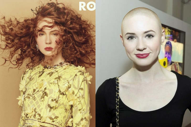 Karen gillen shaved head