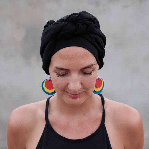 Black alopecia head scarf