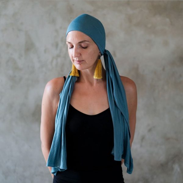 light teal jersey headscarf