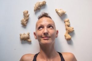 Emma with ginger roots