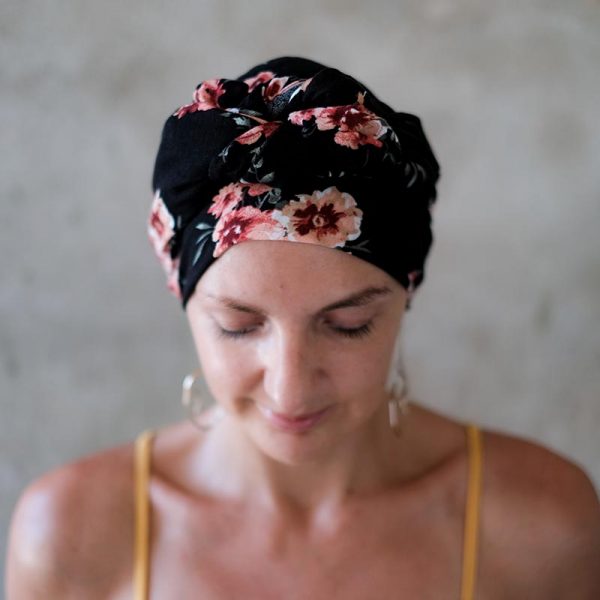 black-floral-headscarves