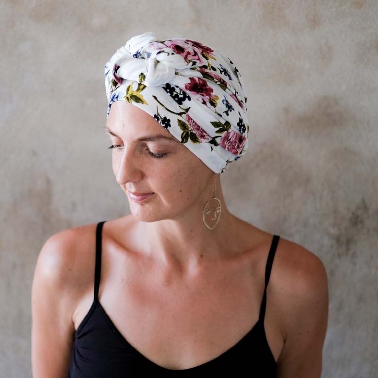 100% Cotton Star Cap For Women - Headscarf For Chemo, Alopecia & Hair Loss (Grey) - View #10