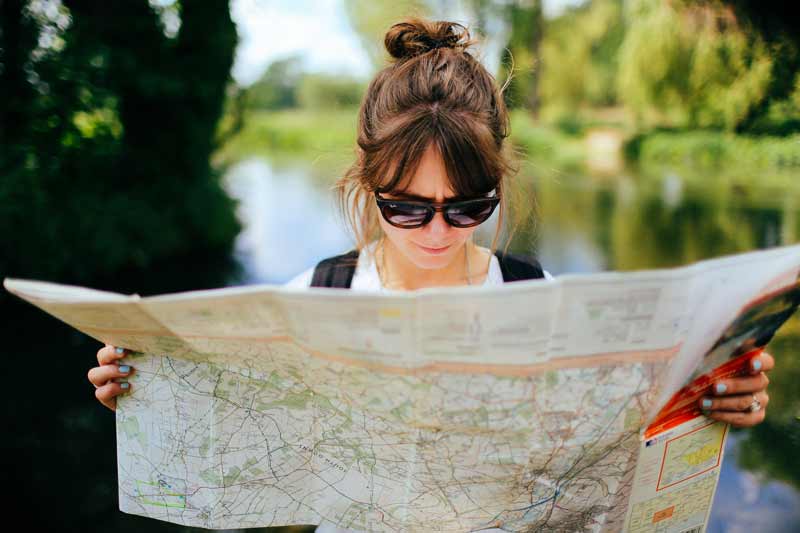 Girl looking for directions