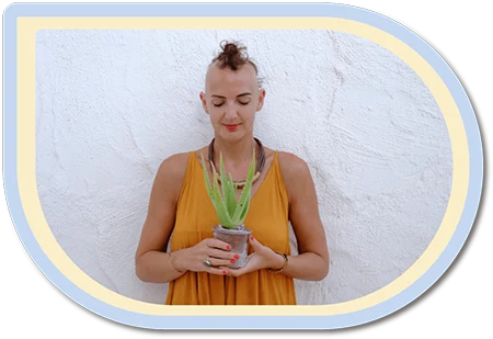 Emma with aloe vera plant