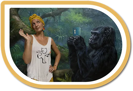 emma with headscarf and gorilla