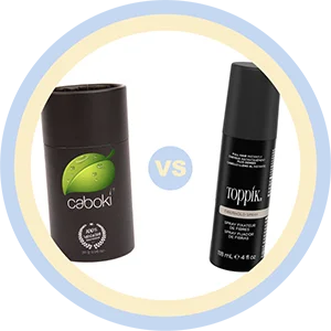 toppik bottle and a caboki bottle